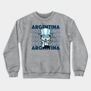 Argentina Football Fan // Kawaii Cute Argentine Soccer Supporter Crewneck Sweatshirt